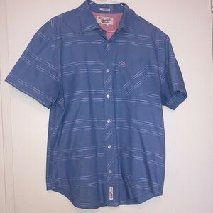 Original Penguin Blue and White Striped Casual Shirt